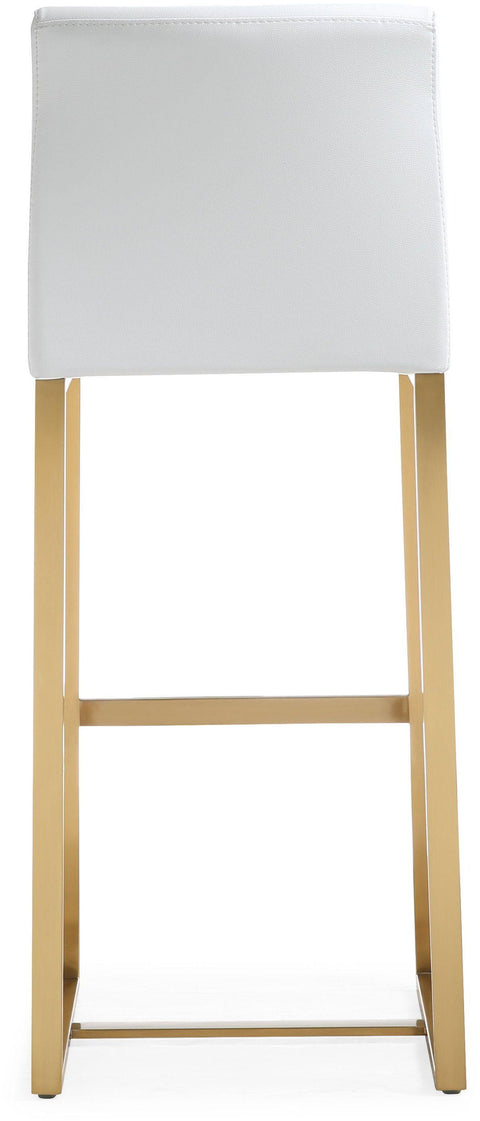 Lara White Gold Steel Barstool (Set of 2)