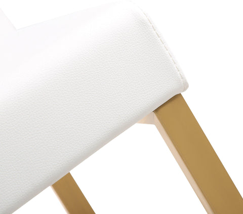Lara White Gold Steel Barstool (Set of 2)
