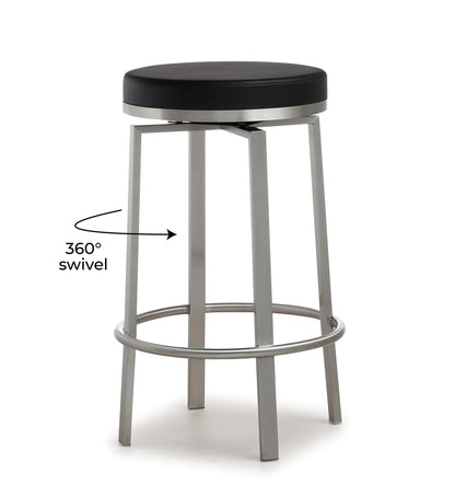 Kapri Black Swivel Counter Stool - Set of 2