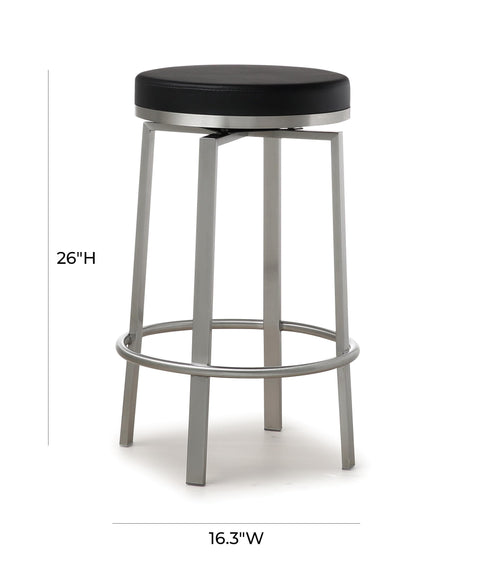 Kapri Black Swivel Counter Stool - Set of 2