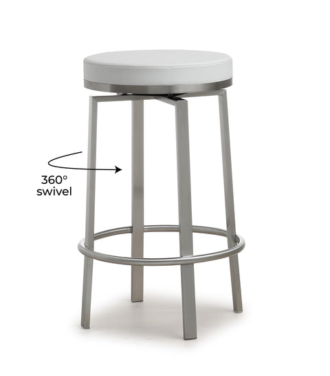 Kapri White Swivel Counter Stool - Set of 2