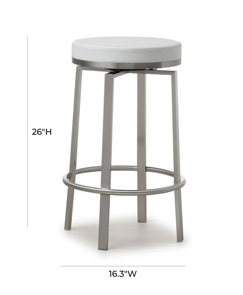 Kapri White Swivel Counter Stool - Set of 2