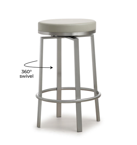 Kapri Light Grey Swivel Counter Stool - Set of 2