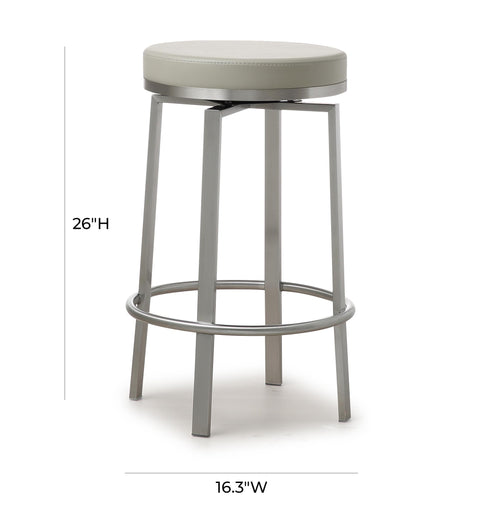 Kapri Light Grey Swivel Counter Stool - Set of 2