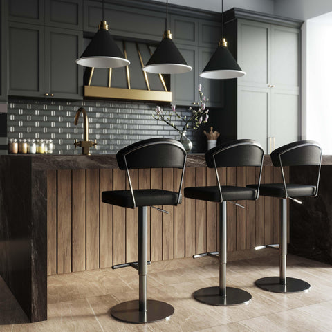 Helsinki Black on Black Steel Barstool
