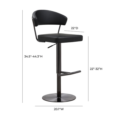 Helsinki Black on Black Steel Barstool