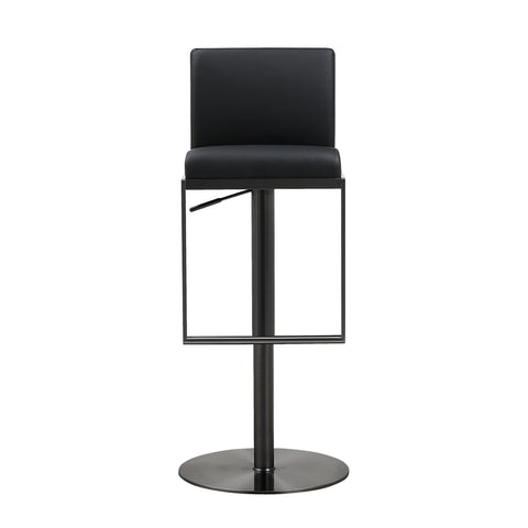 Deco Black on Black Vegan Leather Stool