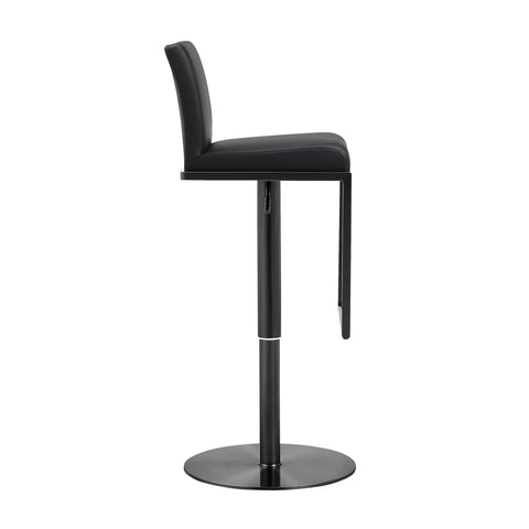 Deco Black on Black Vegan Leather Stool