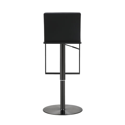 Deco Black on Black Vegan Leather Stool