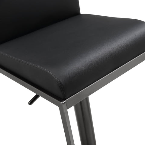 Deco Black on Black Vegan Leather Stool
