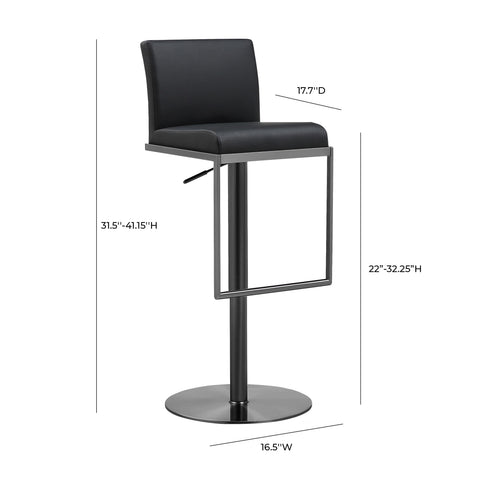 Deco Black on Black Vegan Leather Stool