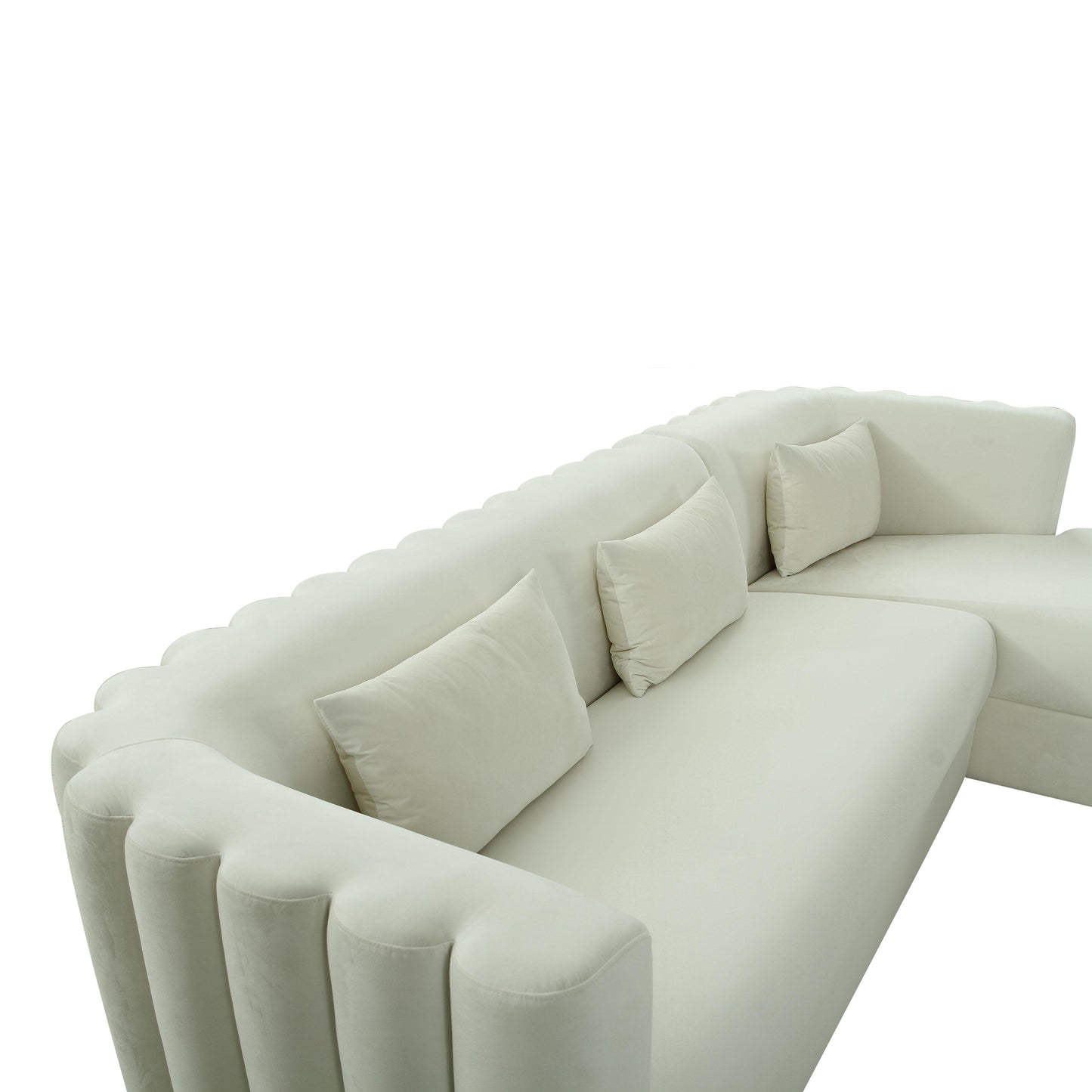 moonrise cream velvet sectional - raf