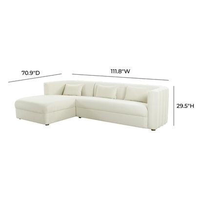 Moonrise Cream Velvet Sectional - LAF