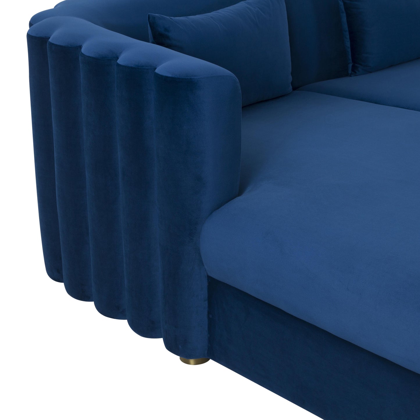 moonrise navy velvet sectional - laf