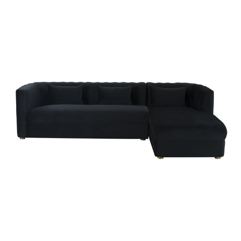 Moonrise Black Velvet Sectional - RAF