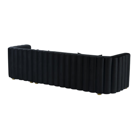Moonrise Black Velvet Sectional - RAF