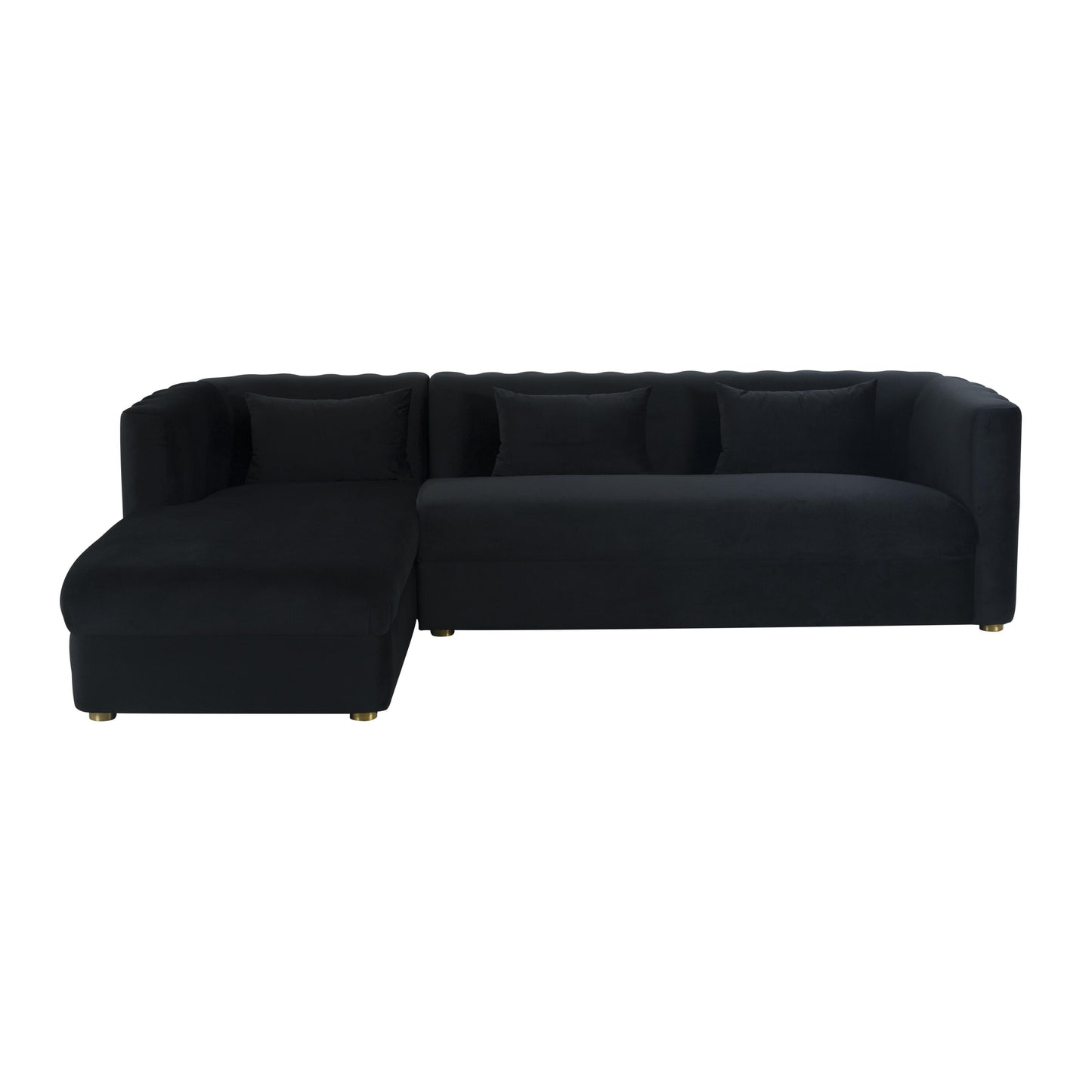 moonrise black velvet sectional - laf