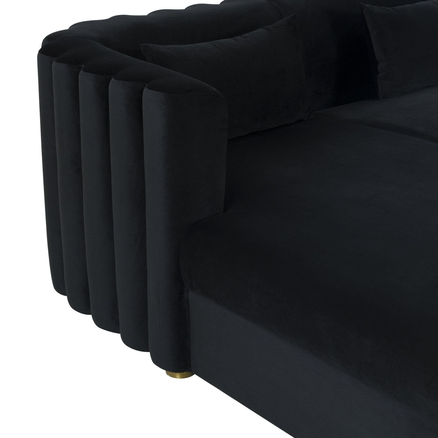 moonrise black velvet sectional - laf