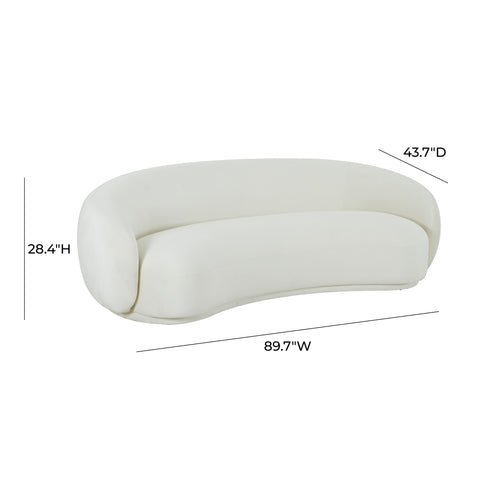 Tischa Cream Velvet Sofa