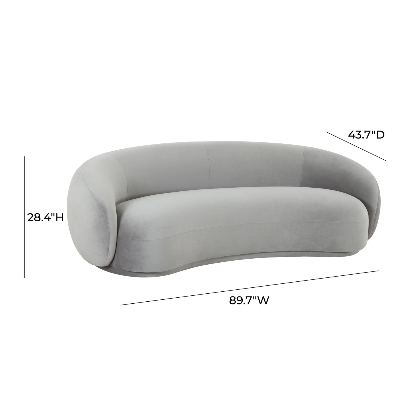 tischa light grey velvet sofa