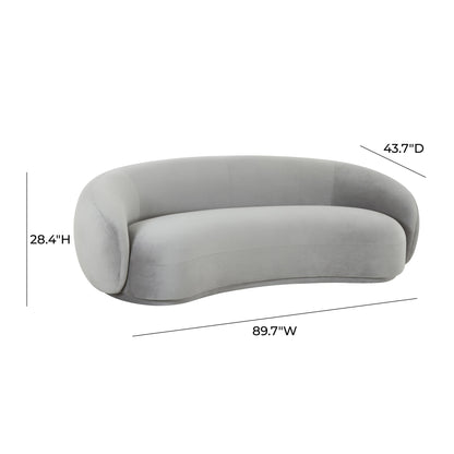 Tischa Light Grey Velvet Sofa