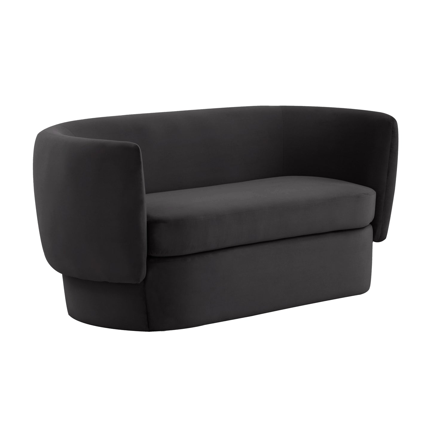 globe black velvet loveseat