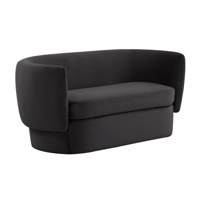 Globe Black Velvet Loveseat