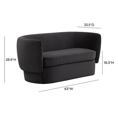 Globe Black Velvet Loveseat