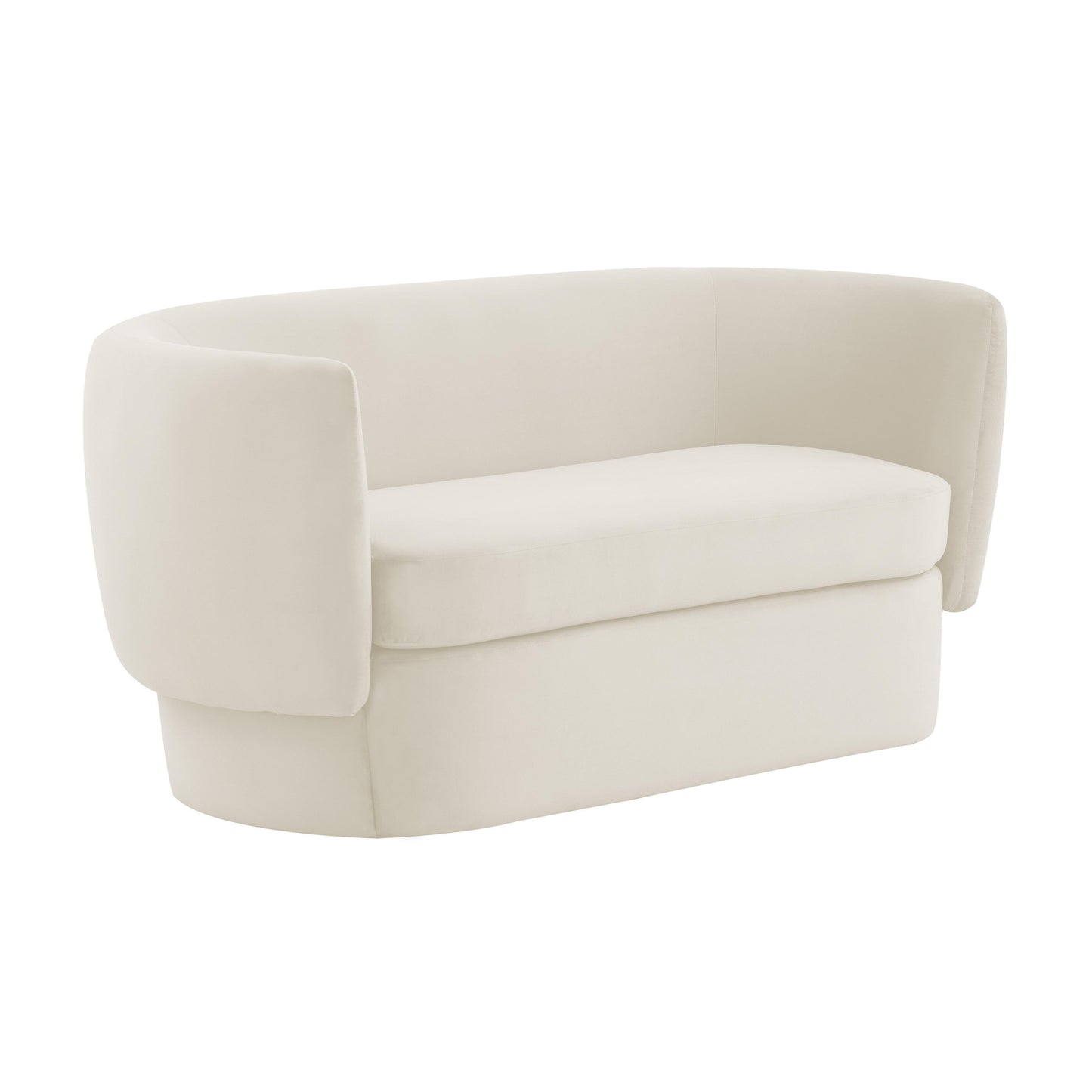 globe cream velvet loveseat