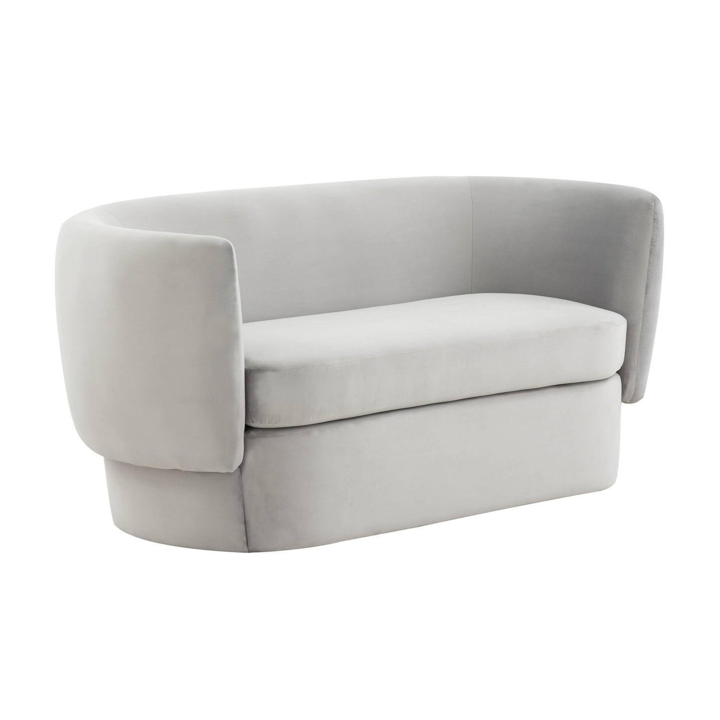 globe light grey velvet loveseat