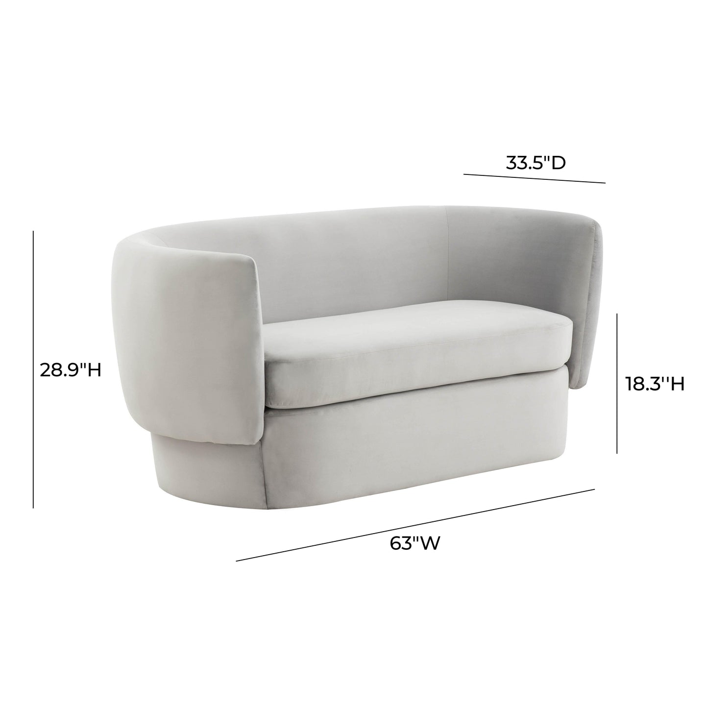 globe light grey velvet loveseat