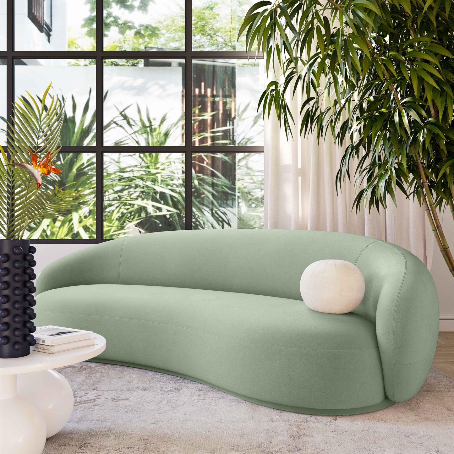 tischa moss green velvet sofa