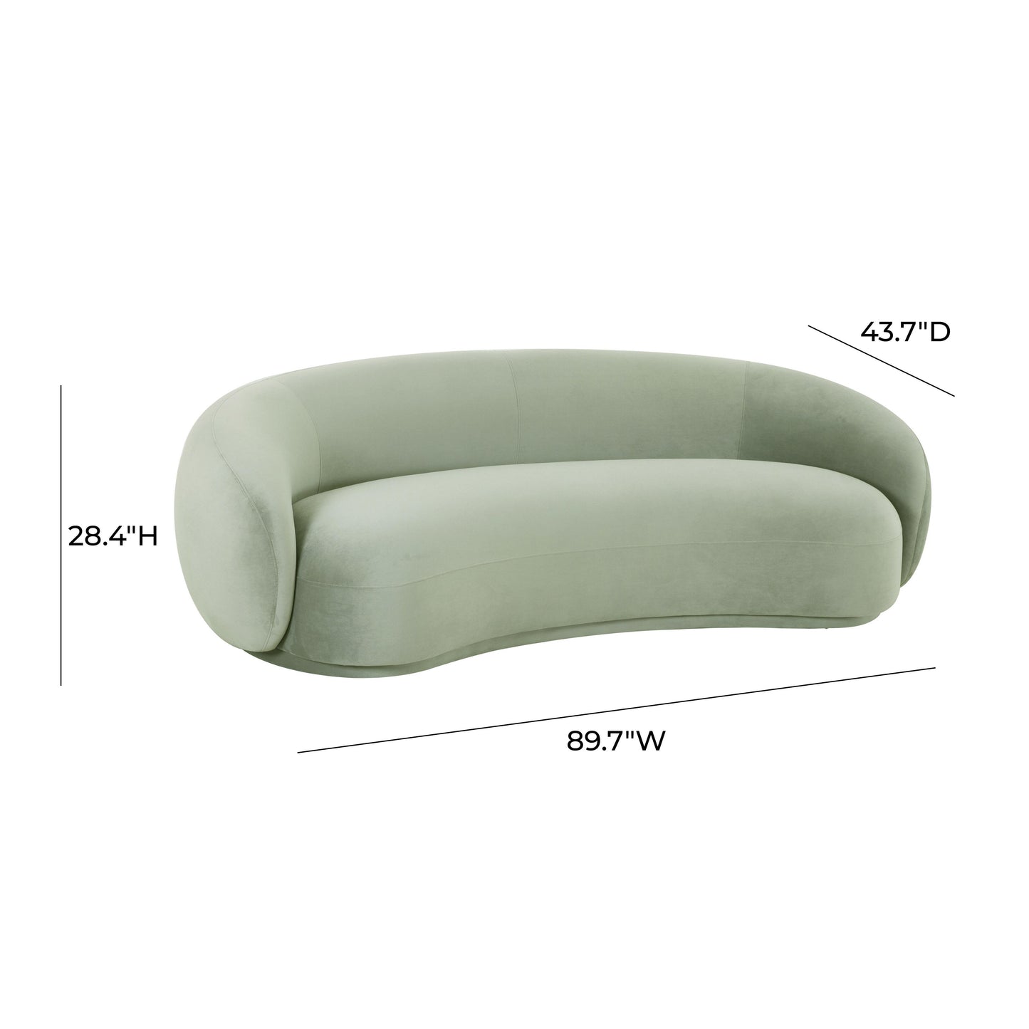 tischa moss green velvet sofa