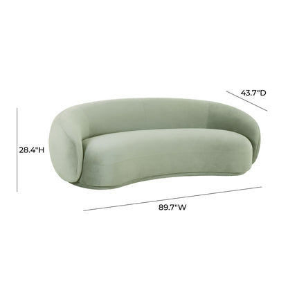 Tischa Moss Green Velvet Sofa