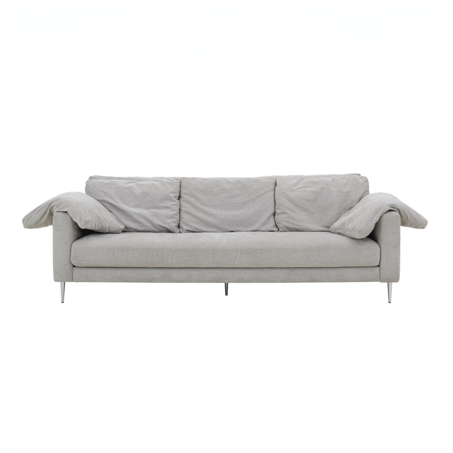 nolan light grey textured velvet lounge sofa