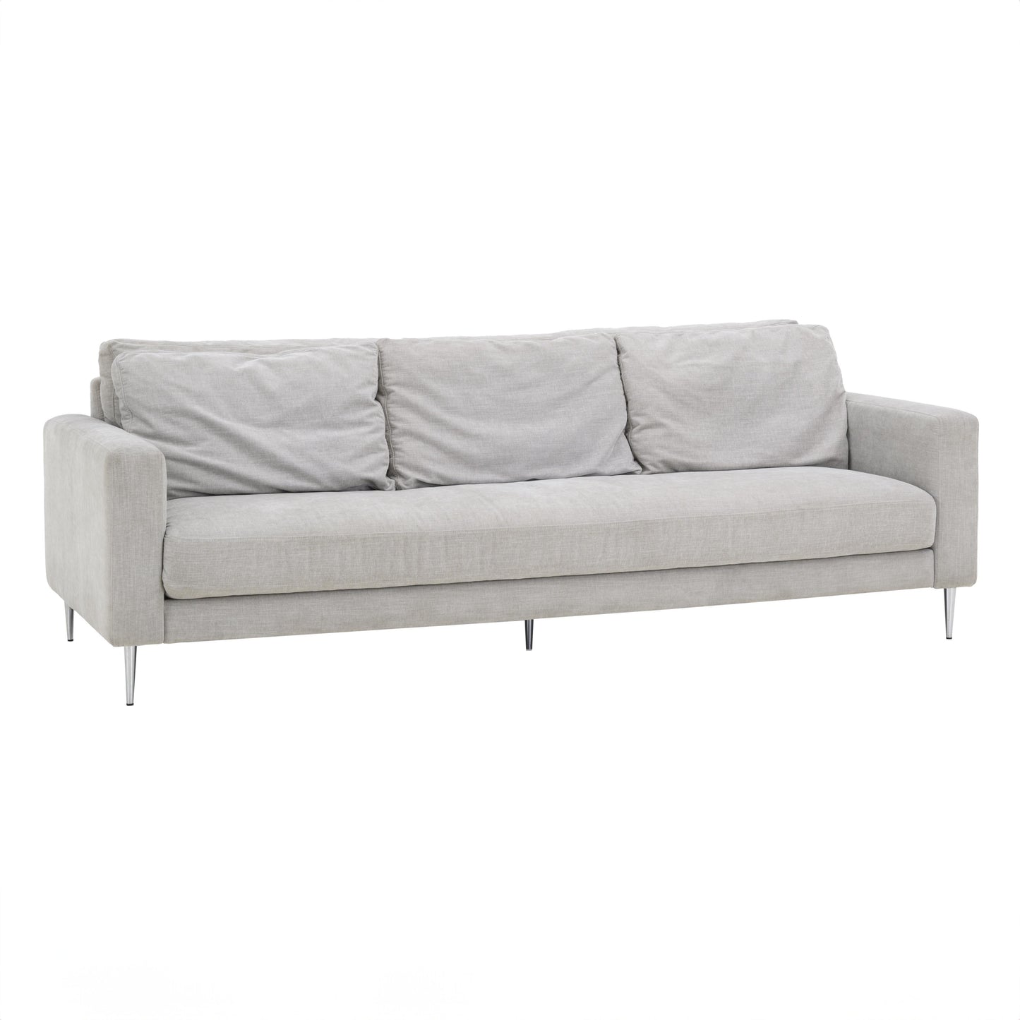 nolan light grey textured velvet lounge sofa