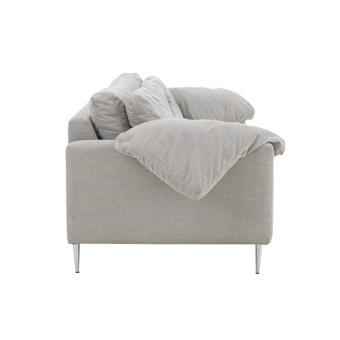 nolan light grey textured velvet lounge sofa