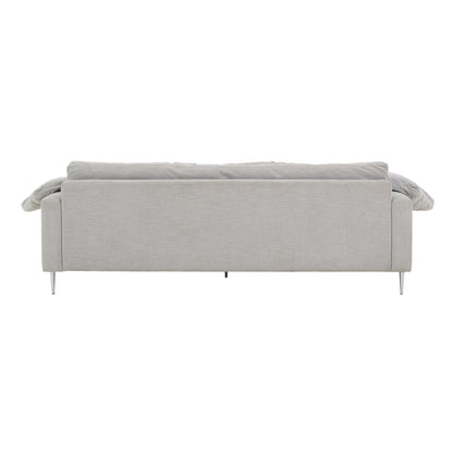 Nolan Light Grey Textured Velvet Lounge Sofa