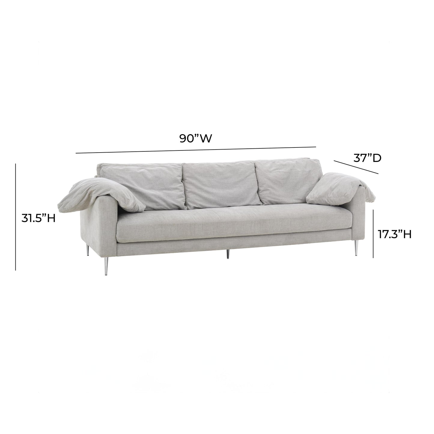 nolan light grey textured velvet lounge sofa