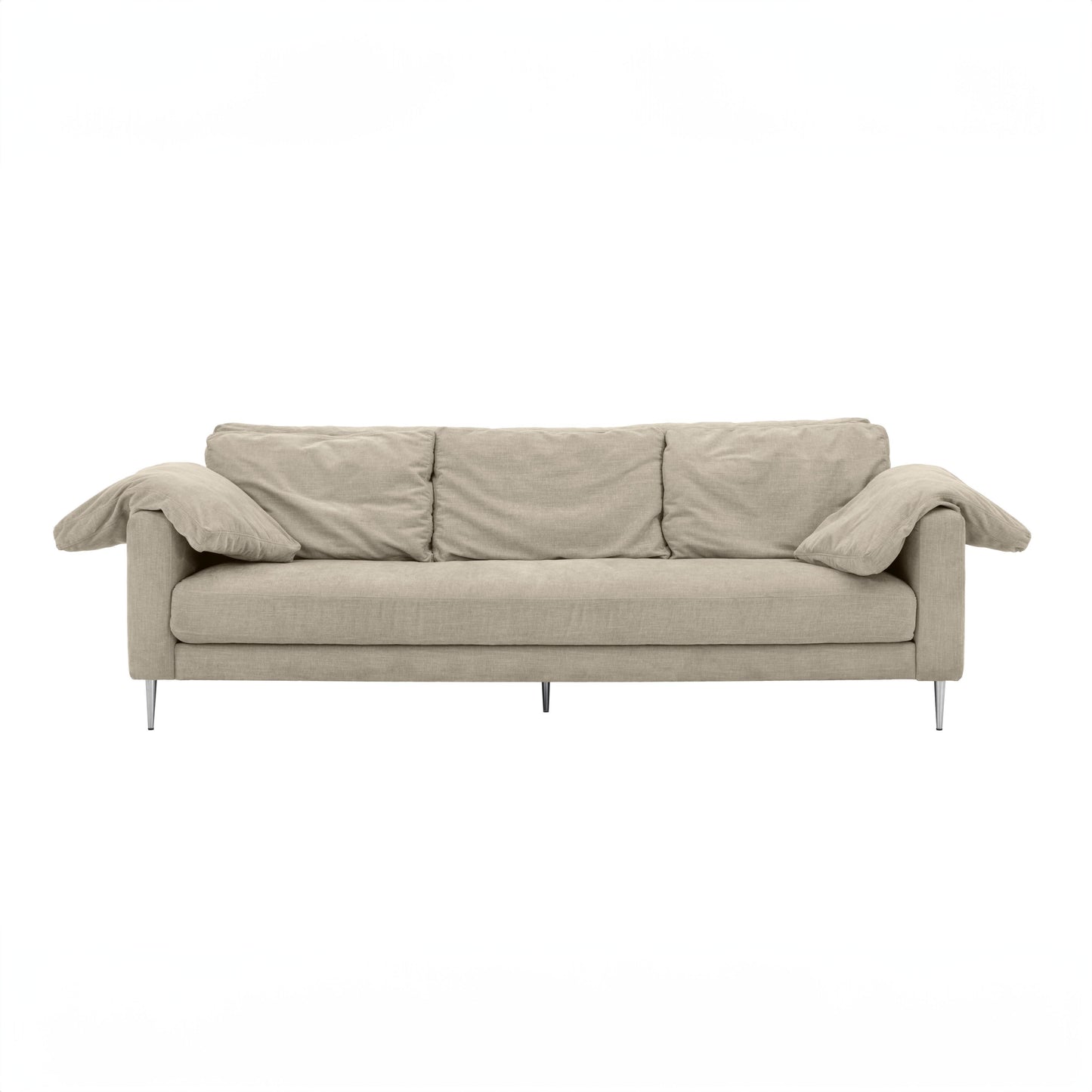 nolan beige textured velvet lounge sofa