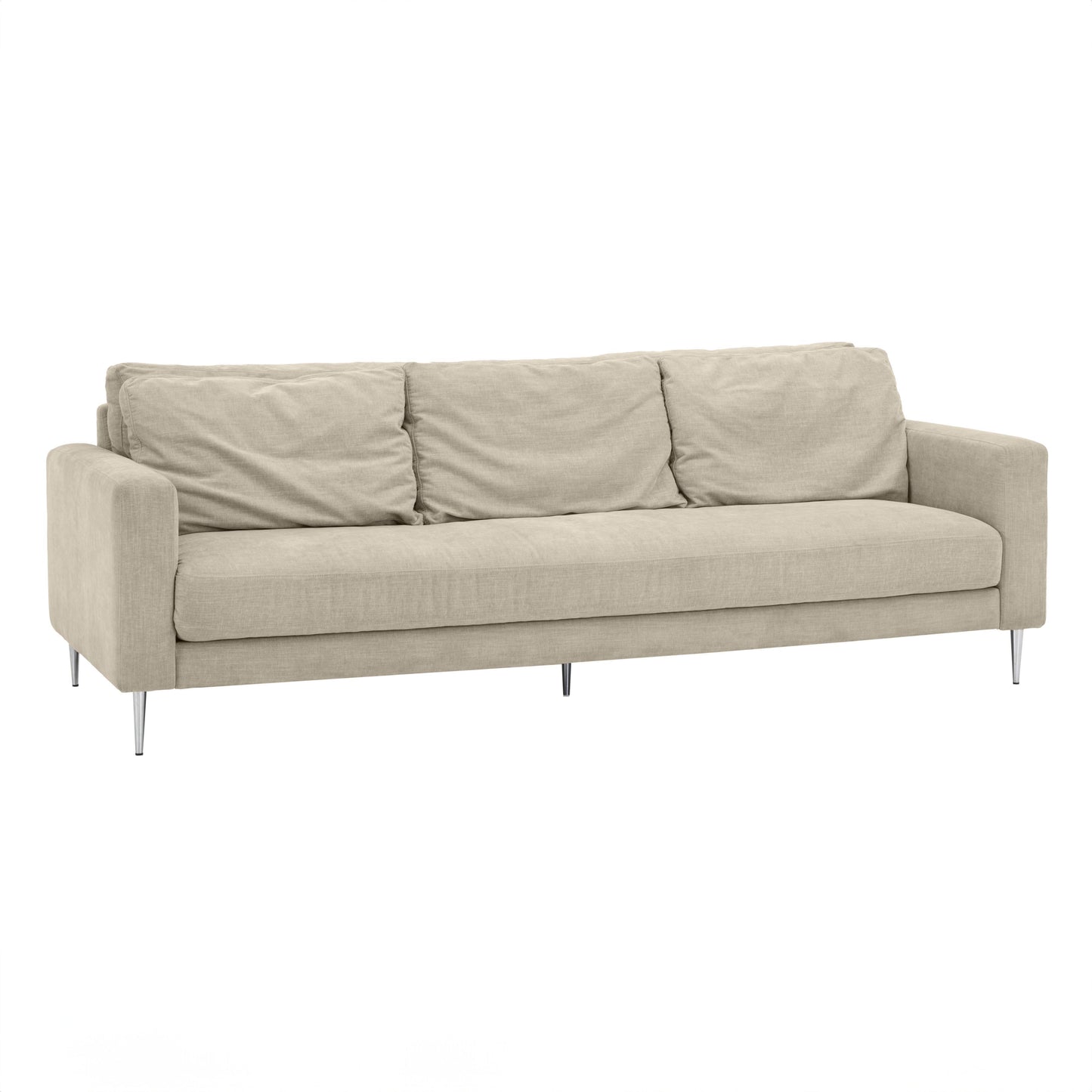 nolan beige textured velvet lounge sofa