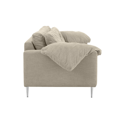 Nolan Beige Textured Velvet Lounge Sofa