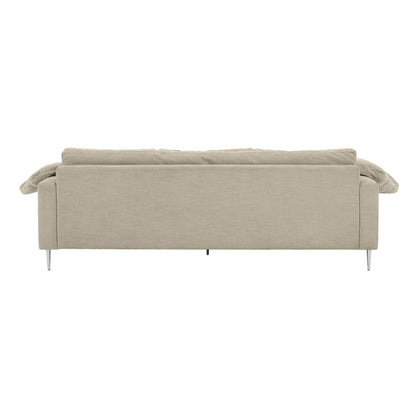 Nolan Beige Textured Velvet Lounge Sofa