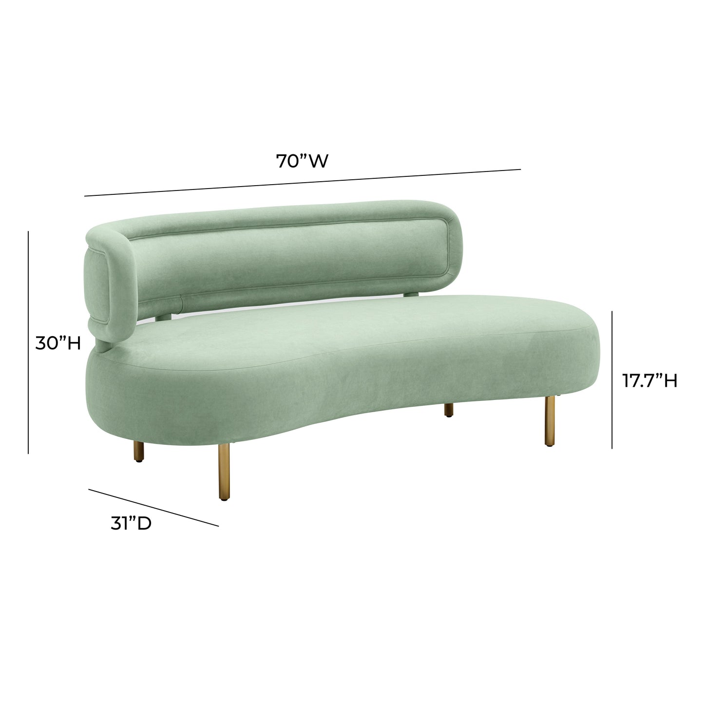 kendall mint green velvet sofa