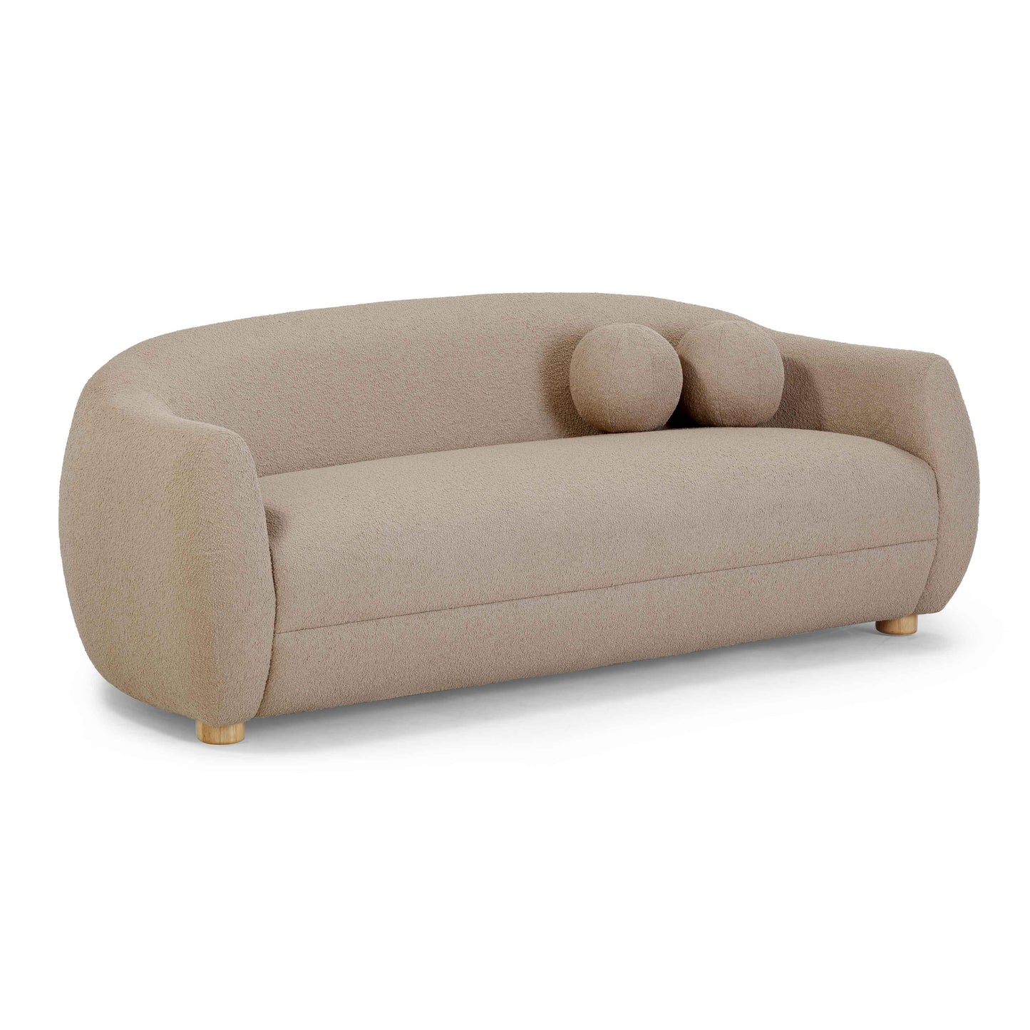 channeled light brown boucle sofa