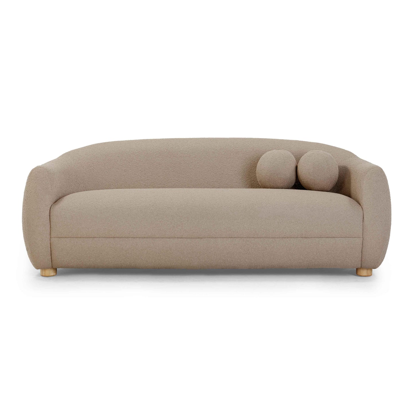 channeled light brown boucle sofa