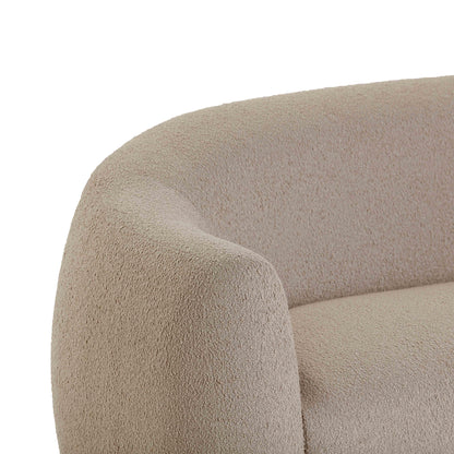 Channeled Light Brown Boucle Sofa