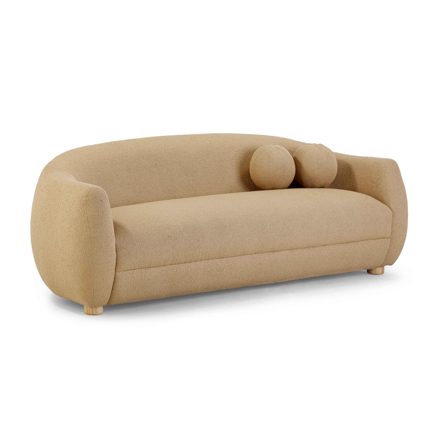 channeled honey boucle sofa