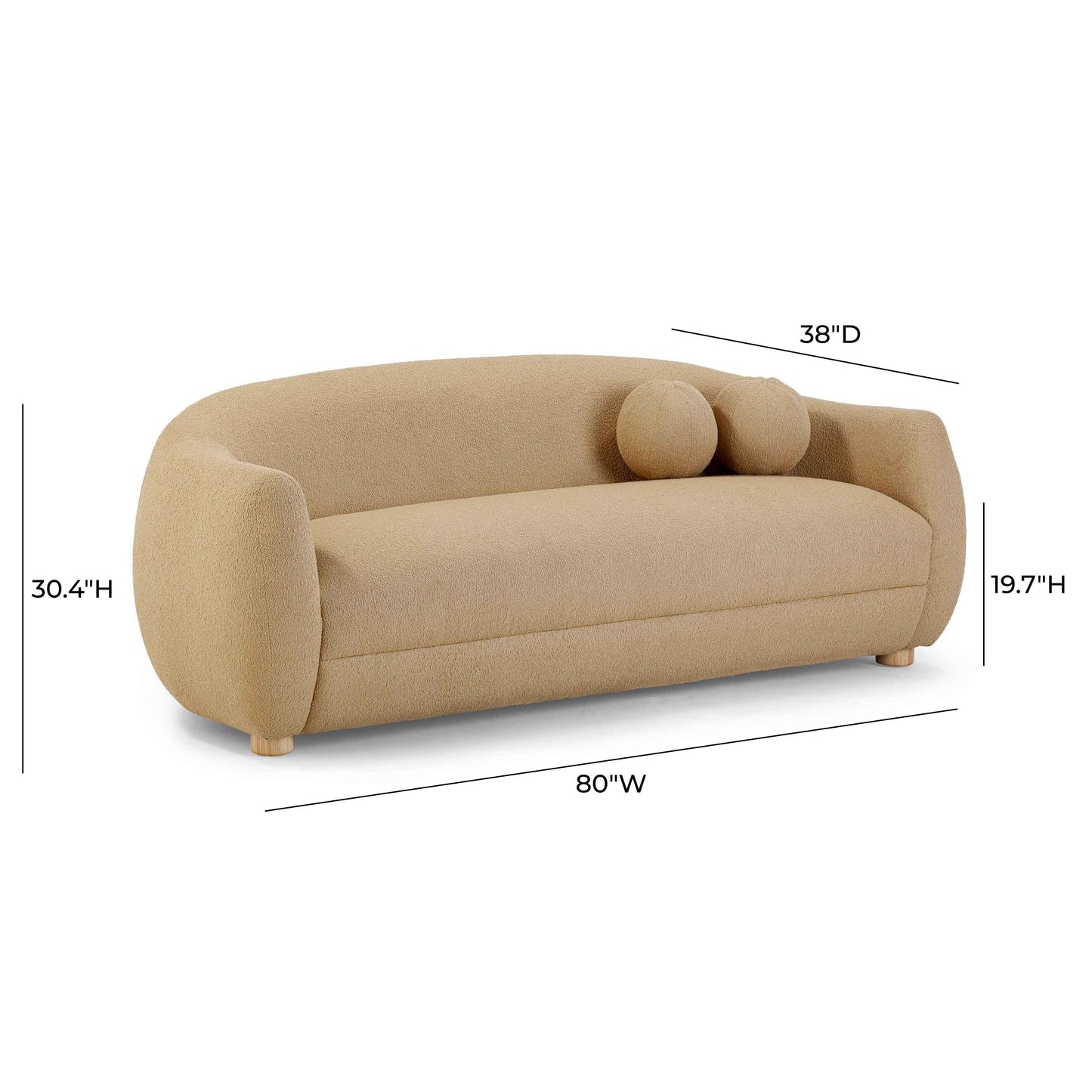 channeled honey boucle sofa