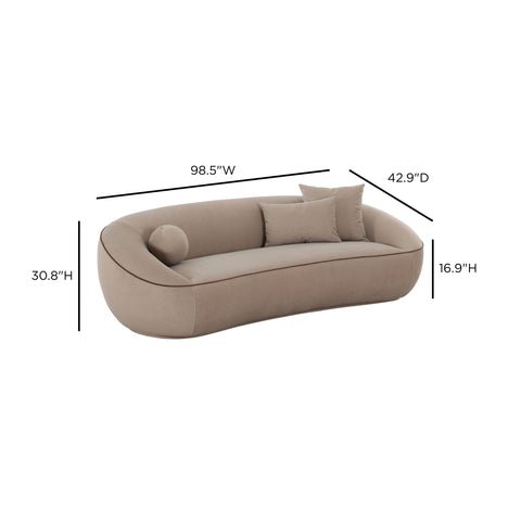 Amelie Marais 98.5" Taupe Performance Faux Mohair Sofa - image 6
